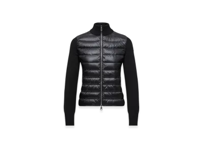 MONCLER Padded Wool Zip-Up Cardigan "Black"