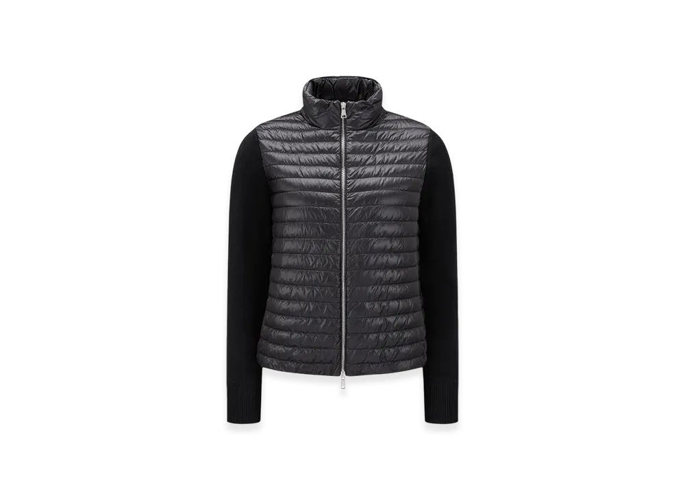 MONCLER Padded Wool Zip-Up Cardigan "Black"