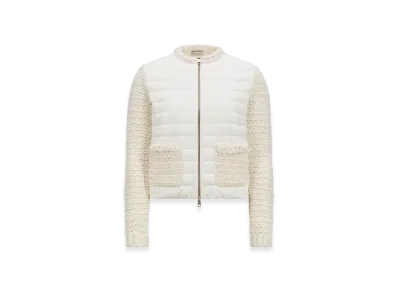 MONCLER Padded Cotton Zip-Up Cardigan "White"