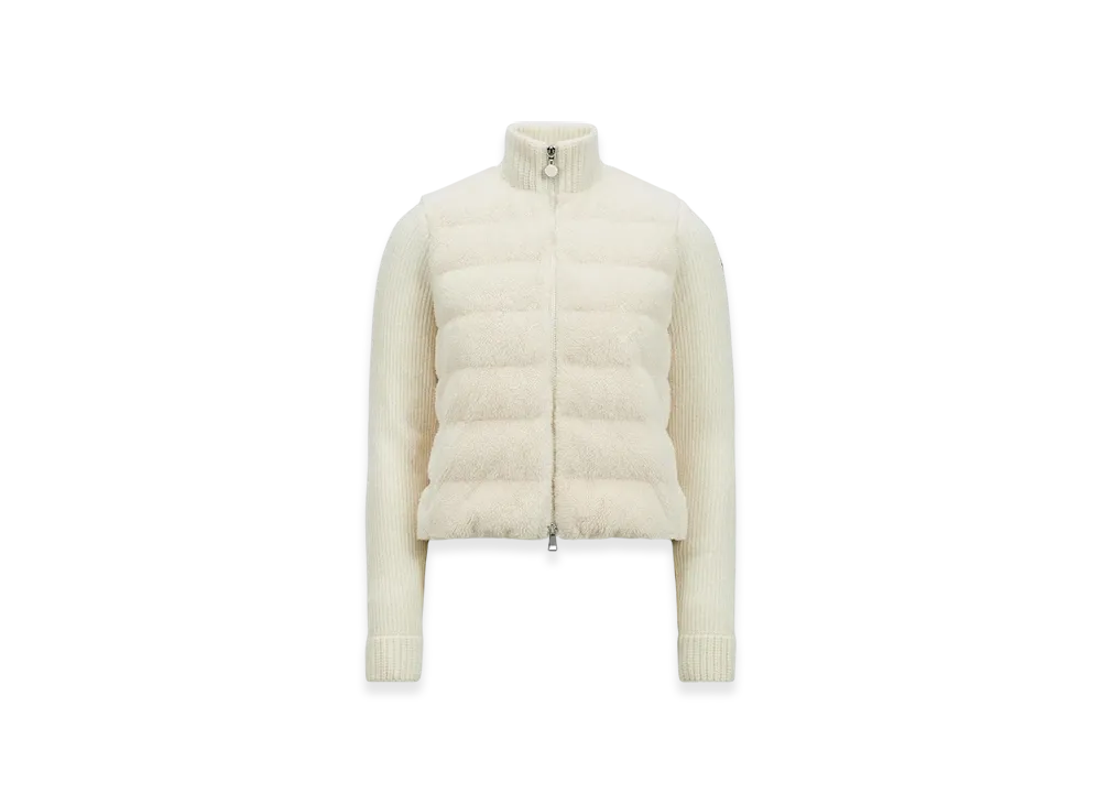 MONCLER Padded Wool & Teddy Zip-Up Cardigan "White"