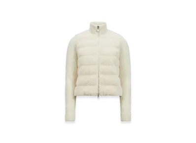 MONCLER Padded Wool & Teddy Zip-Up Cardigan "White"