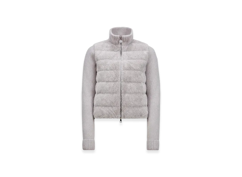 MONCLER Padded Wool & Teddy Zip-Up Cardigan "Grey"