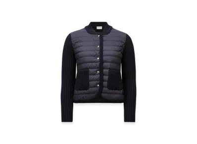 MONCLER Padded Wool Cardigan "Navy Blue"