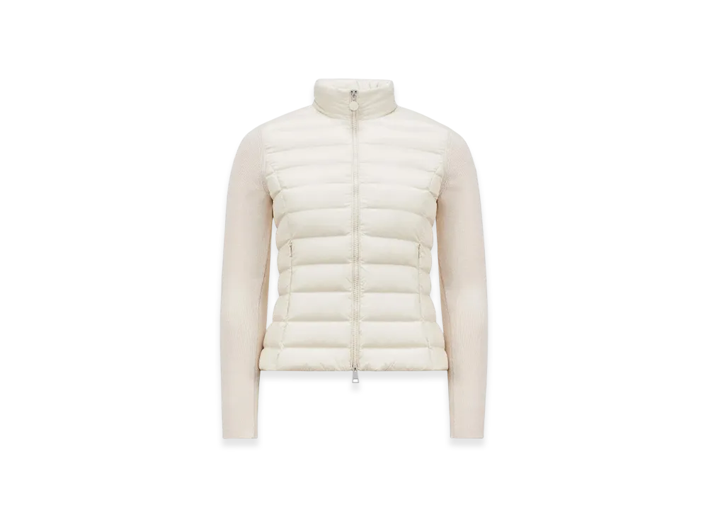 MONCLER Padded Wool Zip-Up Cardigan "White"