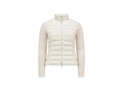MONCLER Padded Wool Zip-Up Cardigan "White"