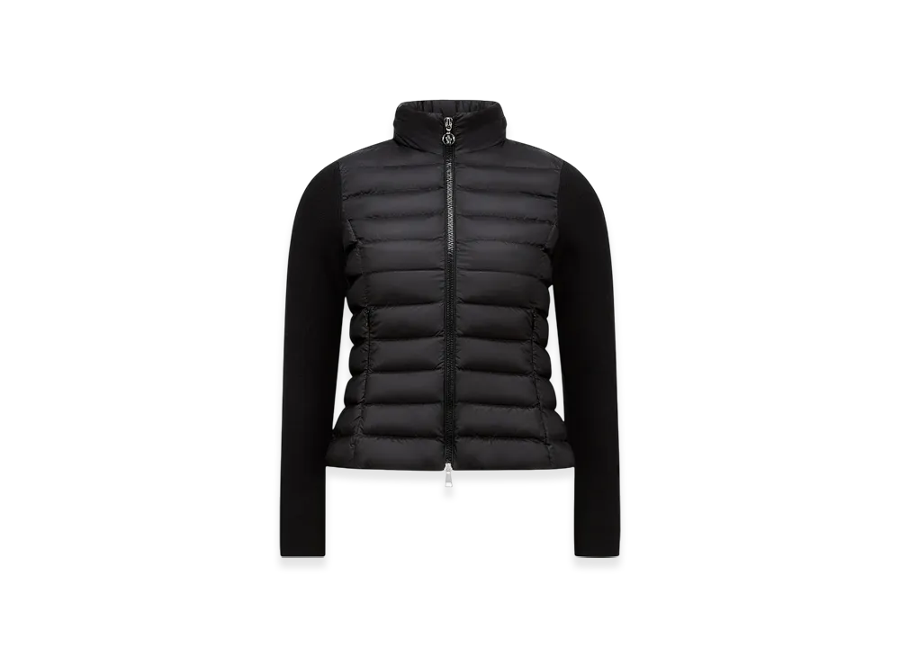 MONCLER Padded Wool Zip-Up Cardigan "Black"