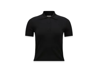 MONCLER Embroidered Logo Cotton Polo Shirt "Black"