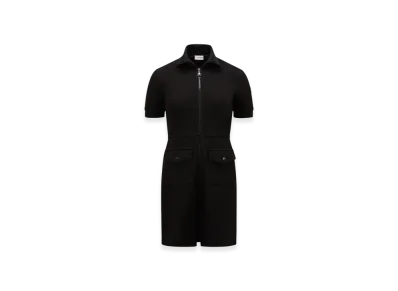 MONCLER Piquet Half-Zip Polo Dress "Black"