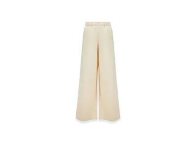 MONCLER Wide Leg Cotton Track Pants "White"
