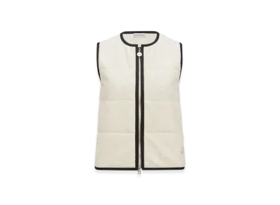 MONCLER Terry Cloth Logo Jacquard Padded Gilet "White"
