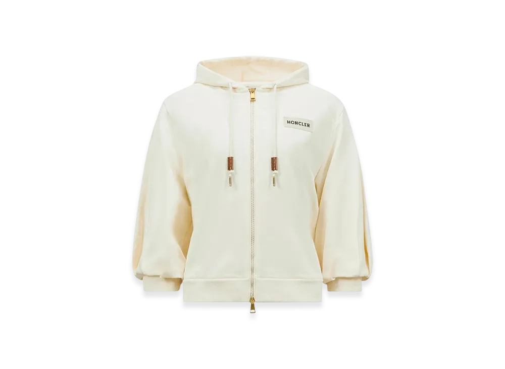 MONCLER Cotton Zip-Up Hoodie "White"