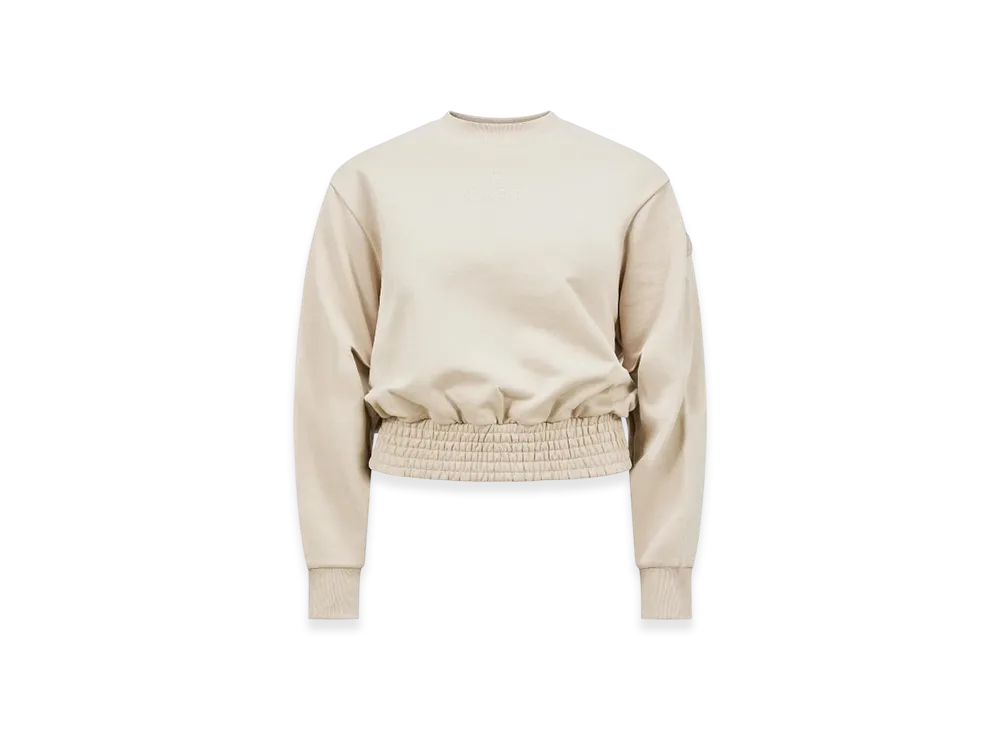 MONCLER Pleated Sleeve Cotton Sweatshirt "Beige"