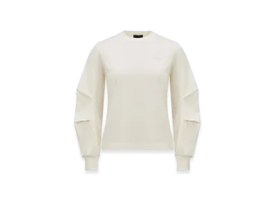 MONCLER Cotton Pleated Sleeve T-Shirt "White"