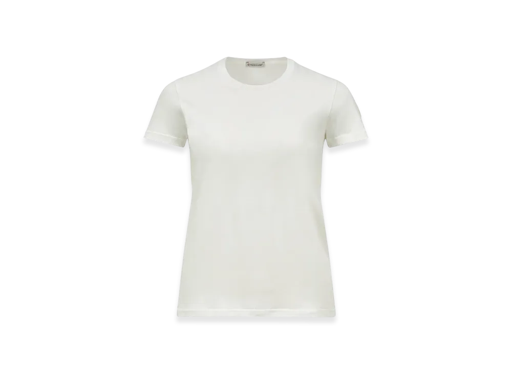 MONCLER Logo Patch Cotton Jersey T-Shirt "Off White"