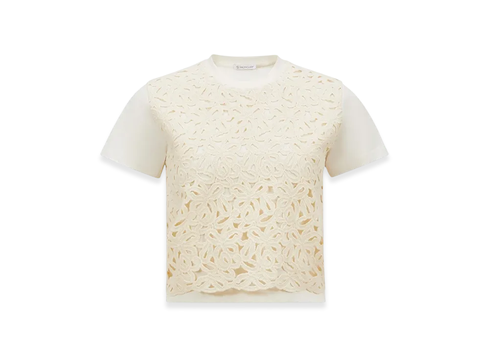 MONCLER Macrame Cotton T-Shirt "White"