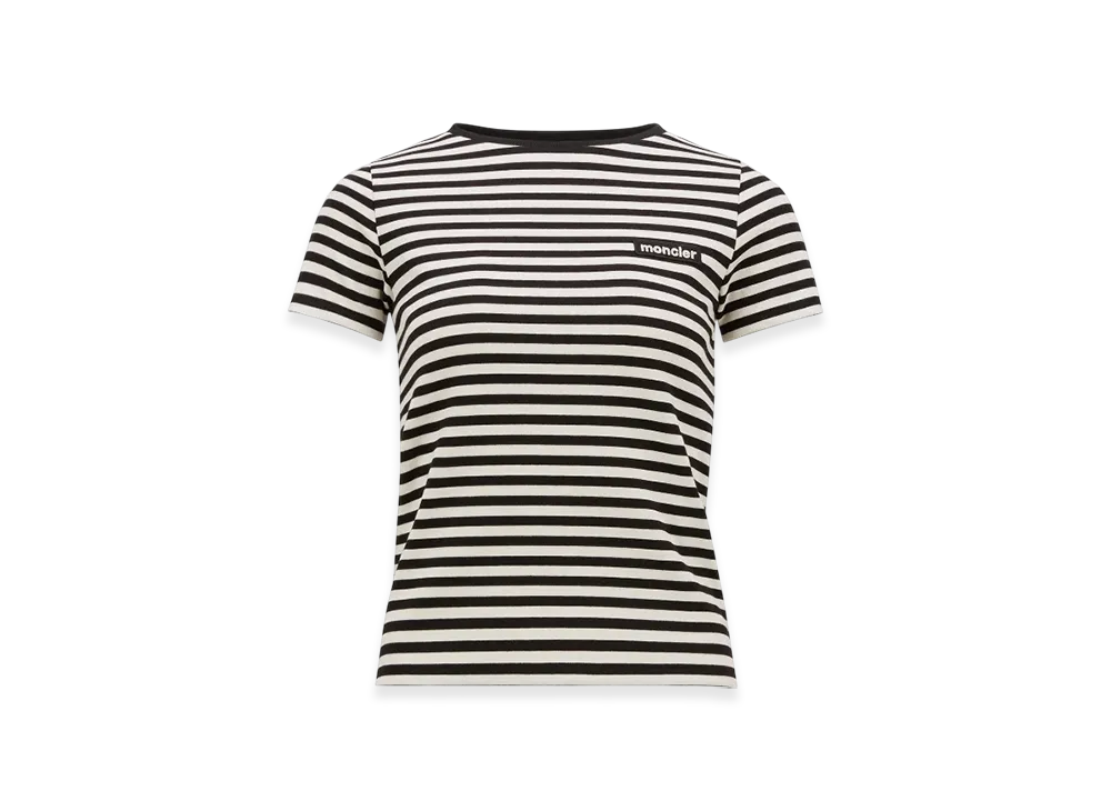 MONCLER Striped Cotton T-Shirt "Blue White"
