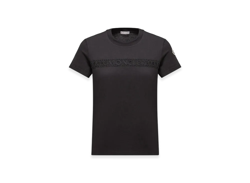 MONCLER Embroidered Logo Cotton T-Shirt "Black"