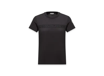 MONCLER Embroidered Logo Cotton T-Shirt "Black"