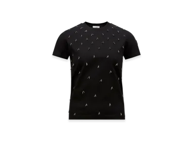 MONCLER Beaded Cotton T-Shirt "Black"