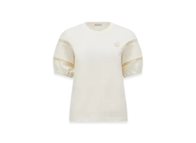 MONCLER Silk Trim Cotton T-Shirt "White"