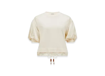 MONCLER Puff Sleeve Cotton T-Shirt "White"