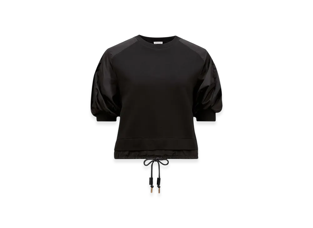 MONCLER Puff Sleeve Cotton T-Shirt "Black"