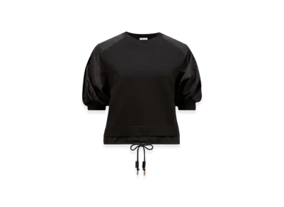 MONCLER Puff Sleeve Cotton T-Shirt "Black"