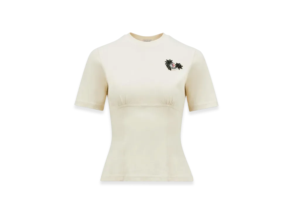 MONCLER Hand-Beaded Cotton Top "White"