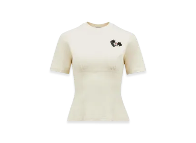 MONCLER Hand-Beaded Cotton Top "White"