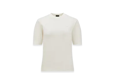 MONCLER Silicone Logo Patch Cotton T-Shirt "White"