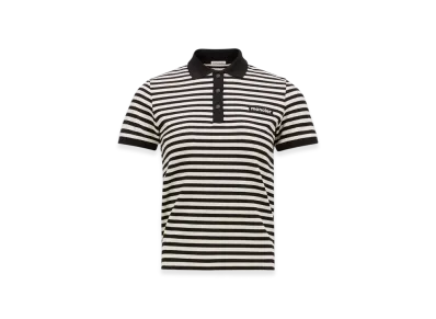 MONCLER Striped Cotton Polo Shirt "Blue White"