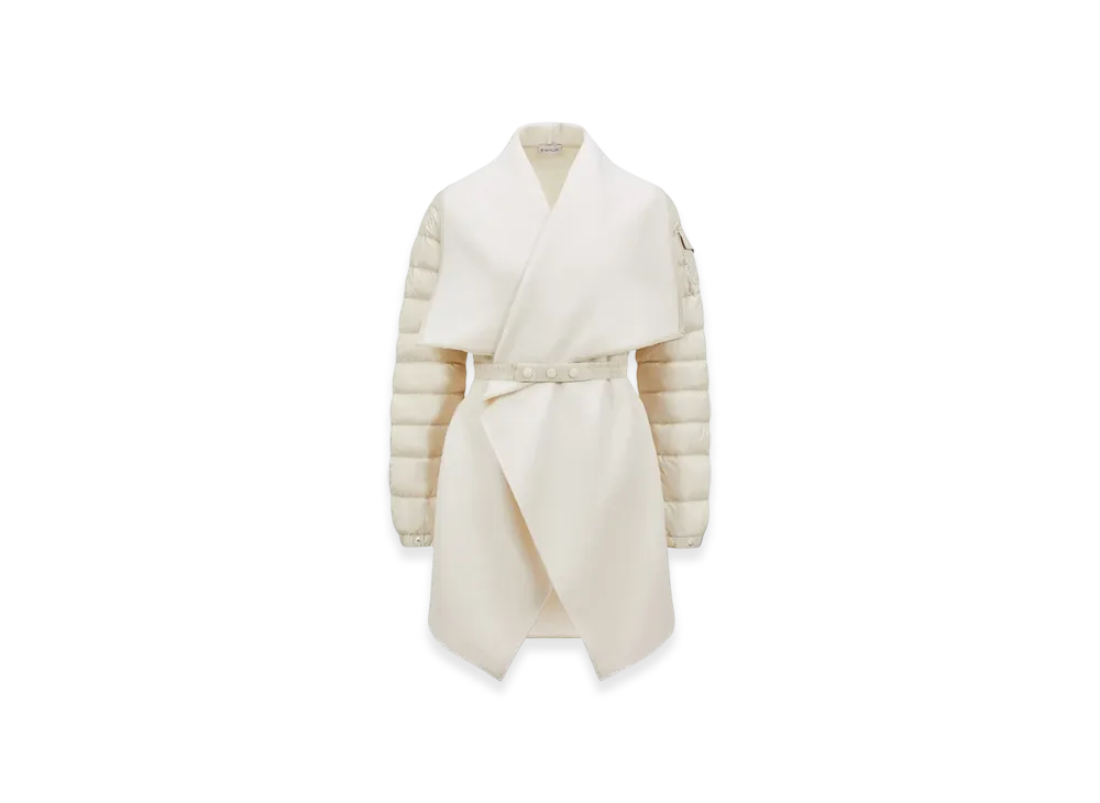 MONCLER Padded Wool Felt Cape "White"