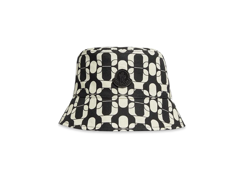 MONCLER Reversible Cotton Canvas Bucket Hat "Black White"