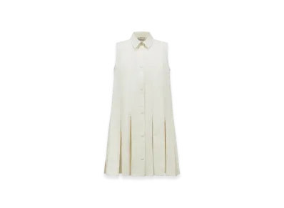 MONCLER Cotton & Silk Mini Shirt Dress "White"