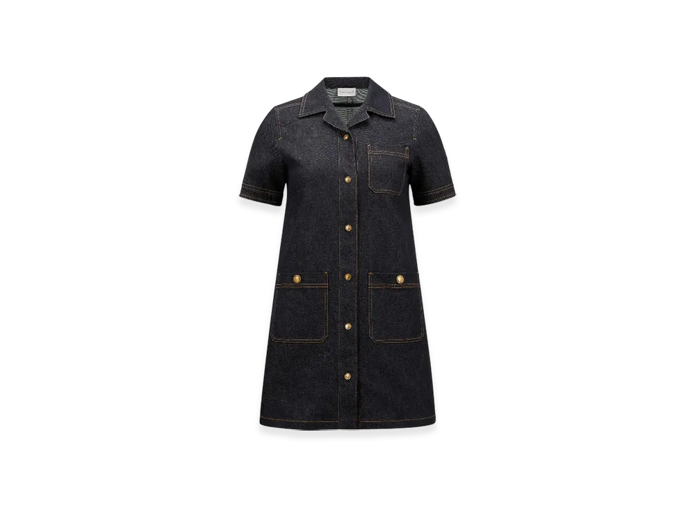 MONCLER Denim Mini Shirt Dress "Denim Blue"