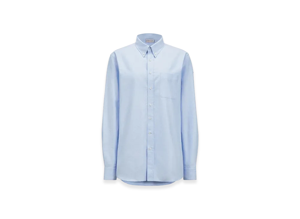 MONCLER Long Sleeve Oxford Cotton Shirt "Blue"