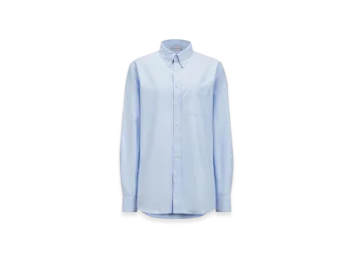 MONCLER Long Sleeve Oxford Cotton Shirt "Blue"
