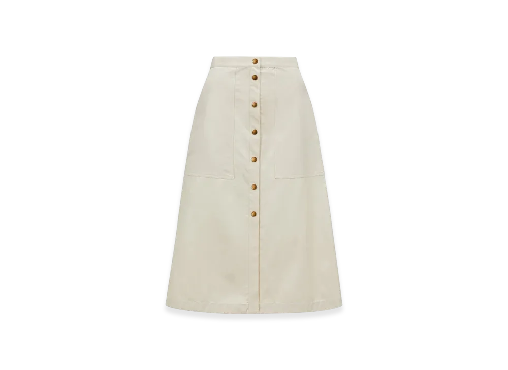 MONCLER Button-Up Midi Skirt "White"