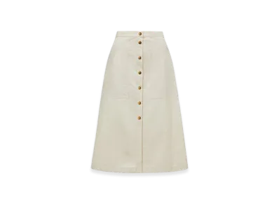 MONCLER Button-Up Midi Skirt "White"