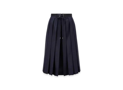 MONCLER Wool Blend Pleated Midi Skirt "Black"