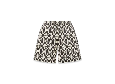 MONCLER Geometric Print Cotton Shorts "Blue White"