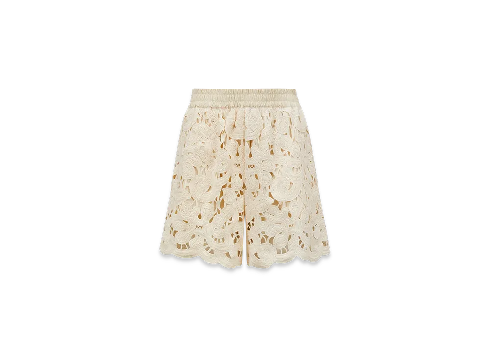 MONCLER Floral Macrame Shorts "White"
