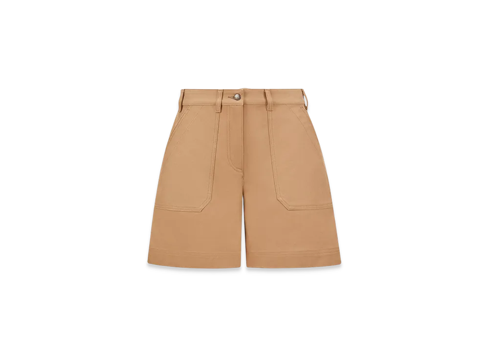 MONCLER Cotton Gabardine Bermuda Shorts "Beige"
