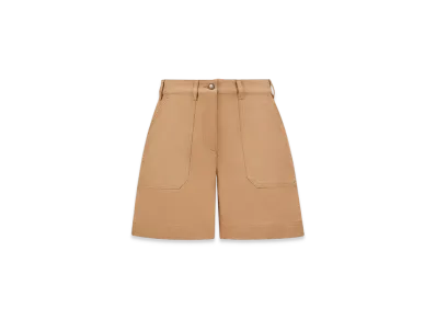 MONCLER Cotton Gabardine Bermuda Shorts "Beige"