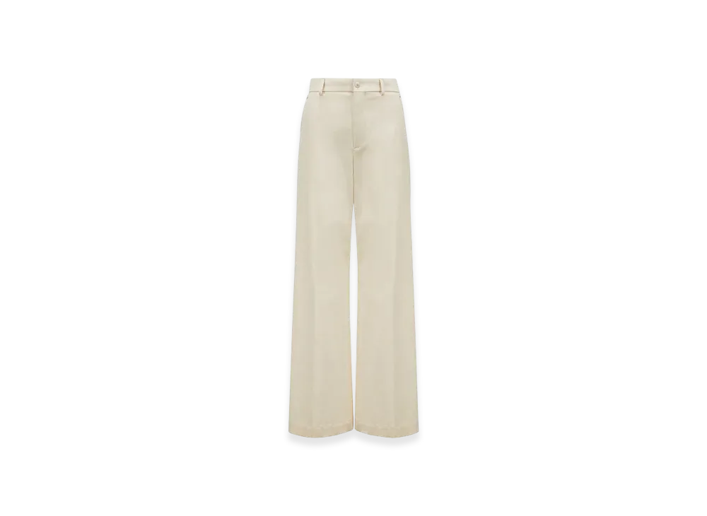MONCLER Tailored Cotton Gabardine Trousers "Beige"