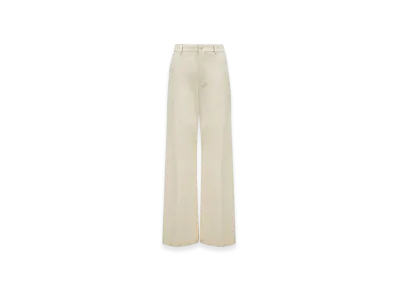 MONCLER Tailored Cotton Gabardine Trousers "Beige"