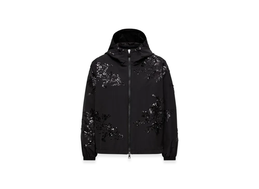 MONCLER Landal Sequin-Embroidered Hooded Jacket "Black"