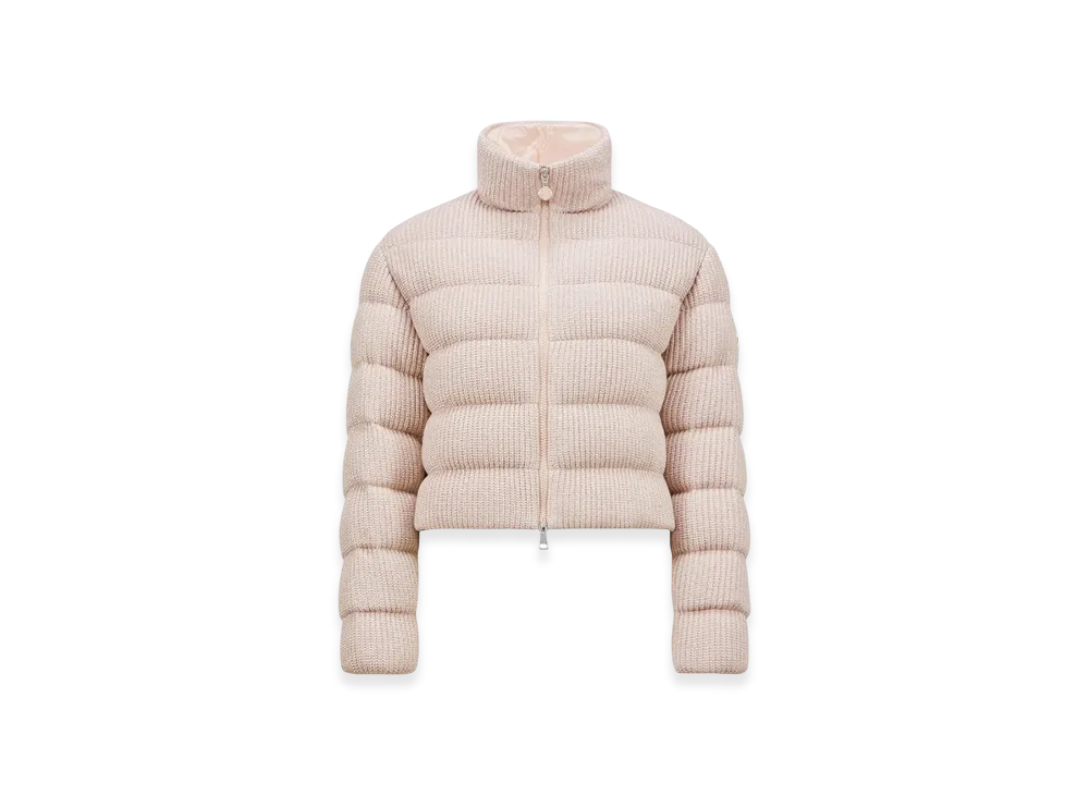 MONCLER Thoiry Laminated Cotton Short Down Jacket "Light Pink"