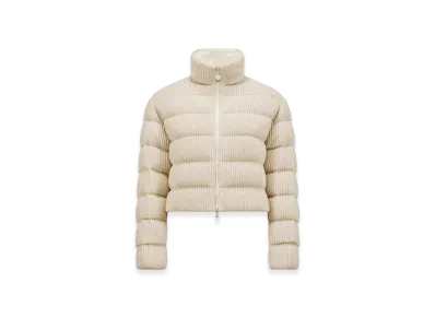 MONCLER Thoiry Laminated Cotton Short Down Jacket "Light Beige"