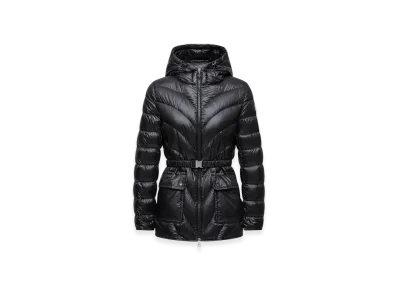 MONCLER Argenno Hooded Mid-Length Down Jacket "Black"